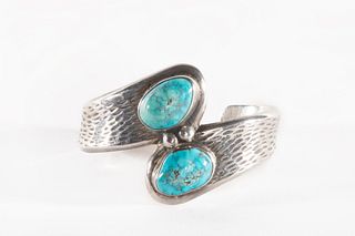 A Navajo Silver and Turquoise Cuff Bracelet, ca. 2000