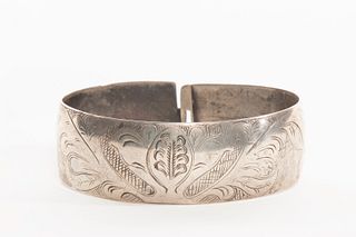 A Haida Silver Cuff Bracelet, Late 19th Century