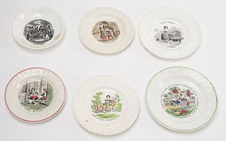 6 Antique Child's Plates