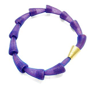 Pod Necklace Purple Gold Clasp