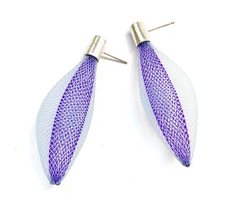 Ovulo Post Earrings Lavendar and Sterling Silver