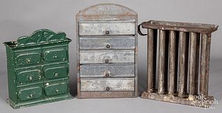 Two tin spice cabinets