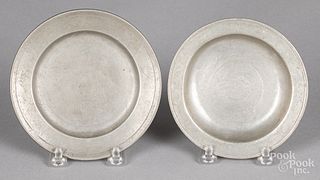 Small pewter deep dish and plate