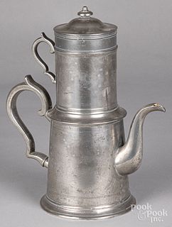 Rare pewter biggin teapot with strainer