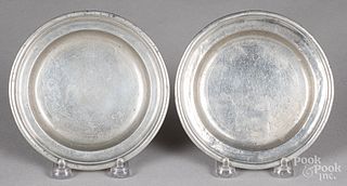 Two small pewter dishes