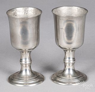 Pair of pewter chalices