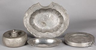 Four pieces of Continental pewter, 18th/19th c.