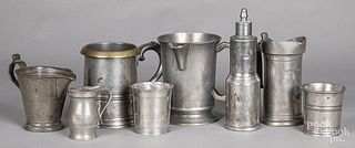 English and Continental pewter measures, etc.