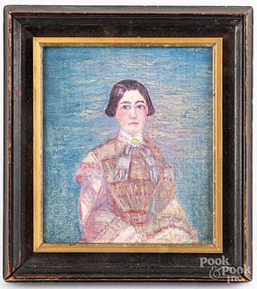 Oil on canvasboard portrait of a woman