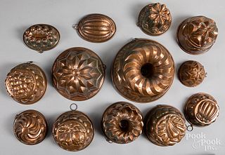 Group of copper food molds.