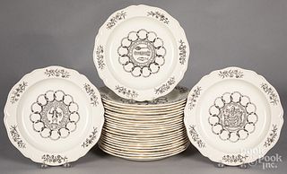 Set of twenty-five Wedgwood state plates