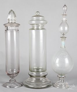 Colorless glass apothecary show globes