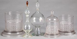 Two glass apothecary bottles