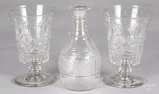Pair of Pittsburgh cut glass vases