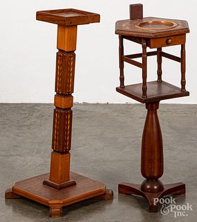 Two parquetry smoking stands
