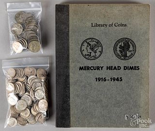 Thirty-one Mercury dimes, etc.