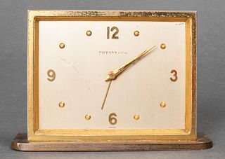 TIffany & Co. Mid-Century Modern Brass Desk Clock