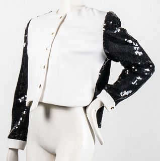 Bill Blass Black & White Jacket W Sequins