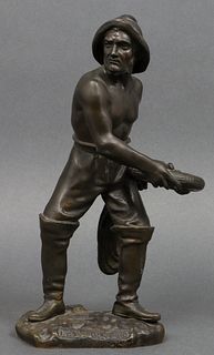 N. Picciole Signed "Le Sauveteur" Bronze Sculpture