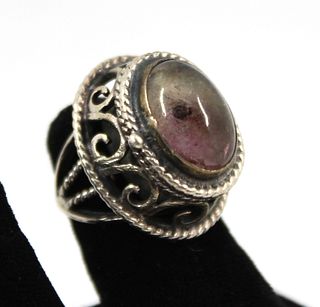Taxco Silver and Amethyst Locket Ring