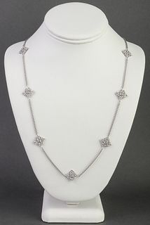 Modern Silver Cruciform Link Wheat Chain Necklace