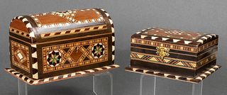 Middle Eastern Parquetry & Bone Inlaid Boxes, 2