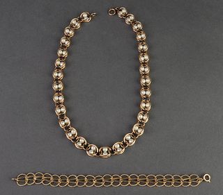 12K Gold Filled Necklace and Bracelet, 2