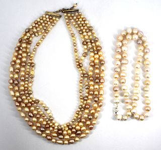 Cultured Freshwater Pearl Necklaces, 2