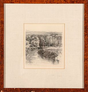 Sir Francis Seymour Hayden River Etching on Paper