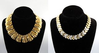 Vintage Mid-Century Modern Gold-Tone Necklaces, 2