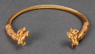 MMA Gold Plate Scythian Horsemen Torque Necklace