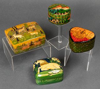 Kashmiri Hand Painted Lacquered Boxes, 4