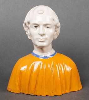 Continental Porcelain Bust of a Man Sculpture