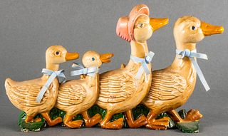 Americana Family of Ducks Cast Iron Doorstop