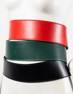 English Regent Wide Leather Buckle-less Belts, 3