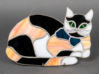 Leaded & Stained Glass Cat Hanging Ornament