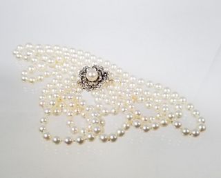 14 WG 6-8 mm Cultured Pearl 3-Strand Necklace