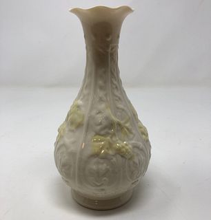 Vintage Belleek Ireland Porcelain Ornate White Vase