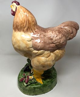 Vintage French large ceramic Rooster