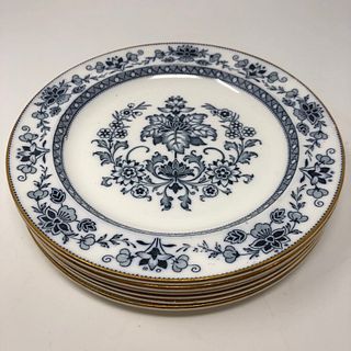 WEDGWOOD Mandarin, six 8.25" plates, gilted rim