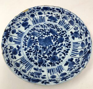 Qing Dynasty Blue & White Plate 8 W