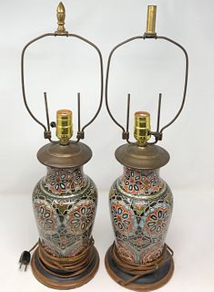 Antique Moroccan vase lamp set (2)