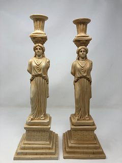 Pair of Greek Caryatid Erechtheion Acropolis female