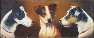 ALFRED WHEELER, Oil on Panel, Terriers