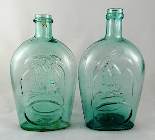 2 Eagle aqua quart flasks
