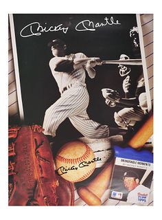 MLB Yankees HOF MICKEY MANTLE Signed Poster