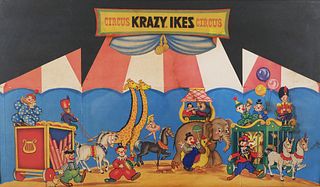 CRAZY IKES Lithograph Circus Toy, 1930s