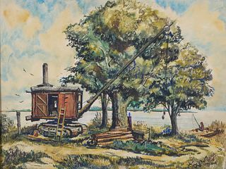 JAMES HARRIES, WPA Watercolor Landscape