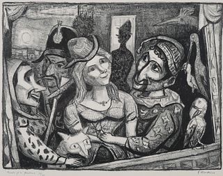 GERRIT HONDIUS, Lithograph of Puppets