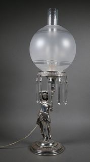 Egyptian Silverplated Figural Table Lamp